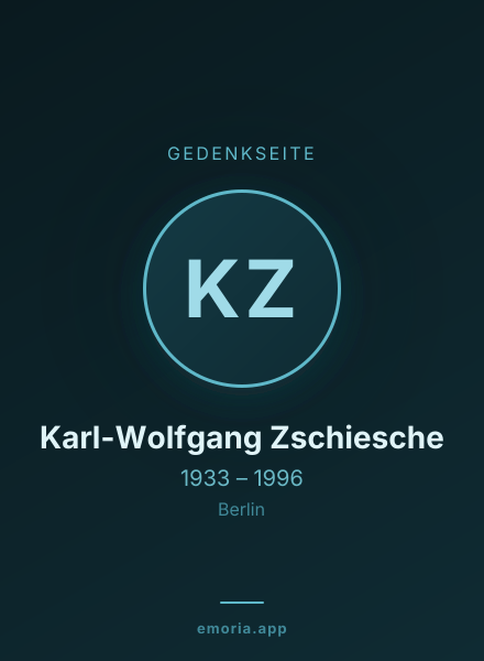 Gedenkportrait von Karl-Wolfgang Zschiesche