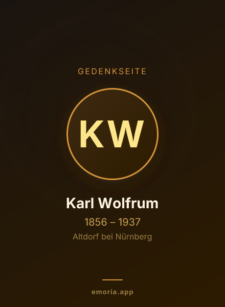 Gedenkportrait von Karl Wolfrum