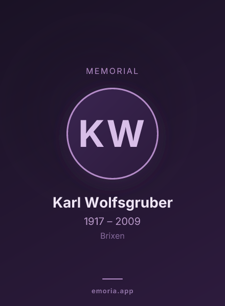 Memorial portrait of Karl Wolfsgruber