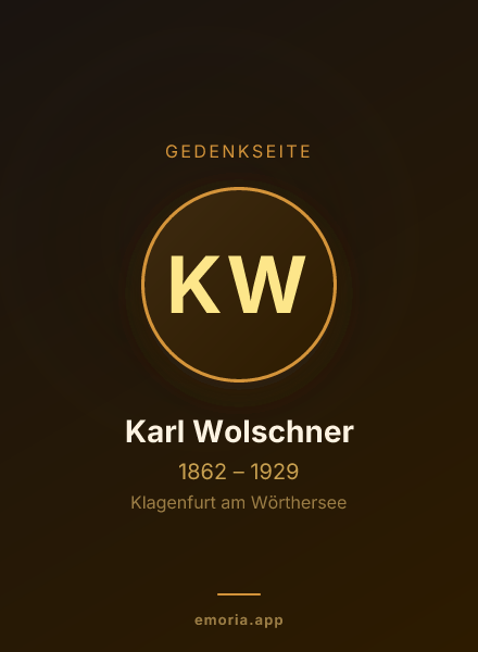 Gedenkportrait von Karl Wolschner