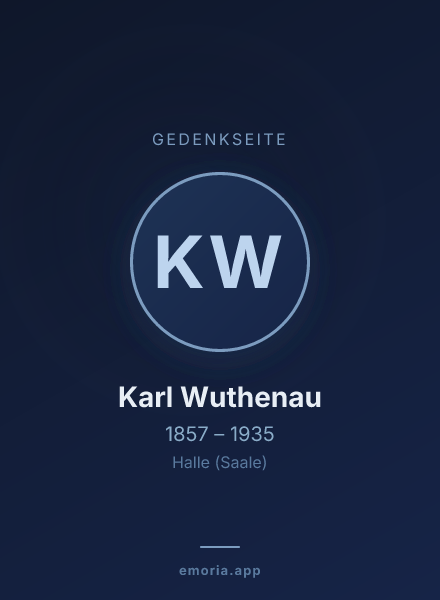 Gedenkportrait von Karl Wuthenau