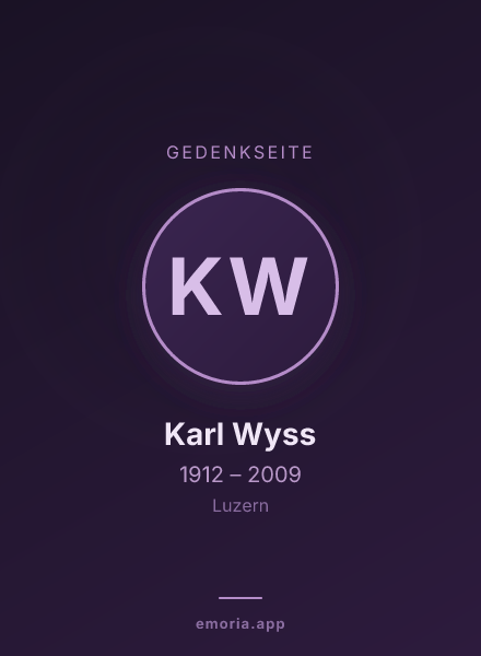 Gedenkportrait von Karl Wyss