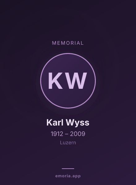 Memorial portrait of Karl Wyss