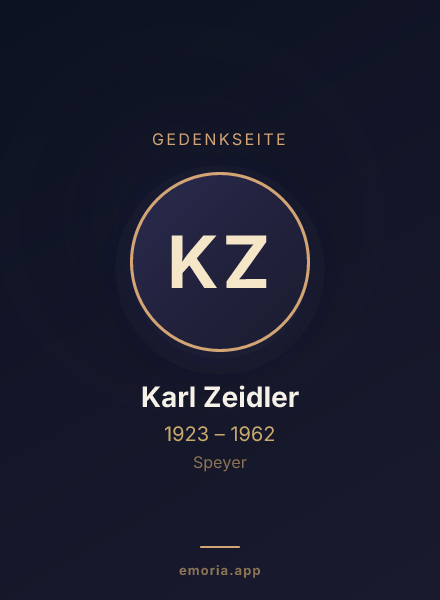 Gedenkportrait von Karl Zeidler