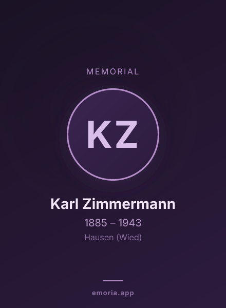 Memorial portrait of Karl Zimmermann
