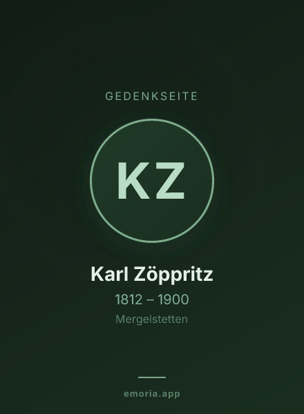 Gedenkportrait von Karl Zöppritz