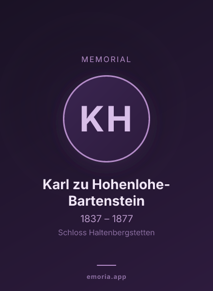 Memorial portrait of Karl zu Hohenlohe-Bartenstein