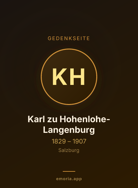 Gedenkportrait von Karl zu Hohenlohe-Langenburg