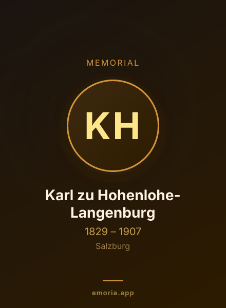Memorial portrait of Karl zu Hohenlohe-Langenburg