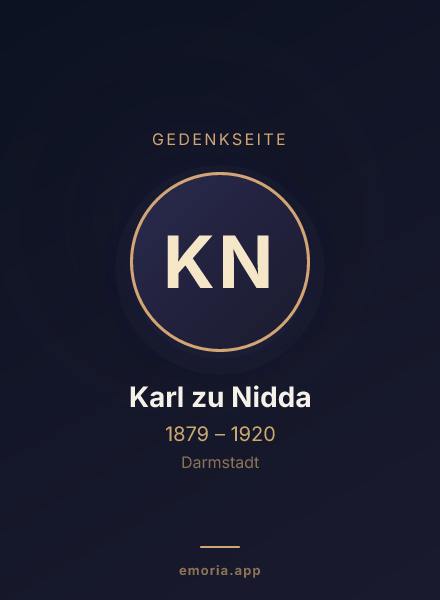 Gedenkportrait von Karl zu Nidda