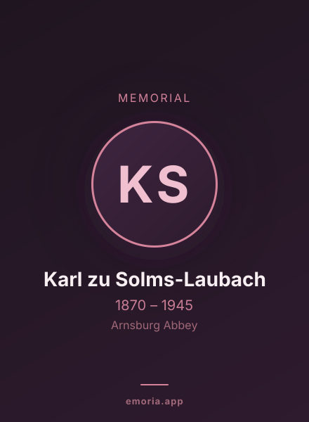 Memorial portrait of Karl zu Solms-Laubach