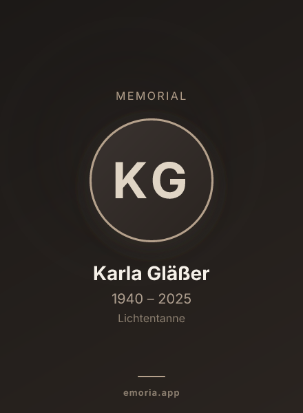Memorial portrait of Karla Gläßer