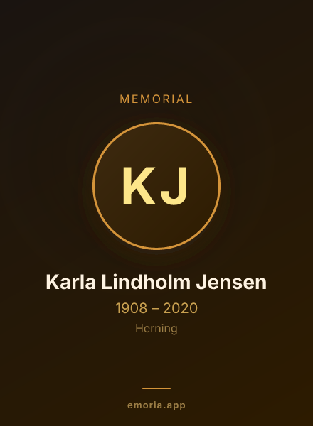 Memorial portrait of Karla Lindholm Jensen