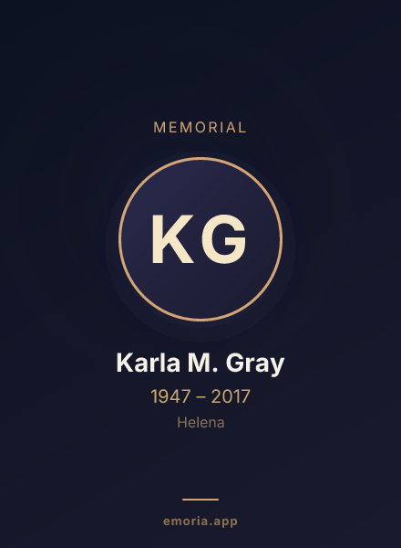Memorial portrait of Karla M. Gray