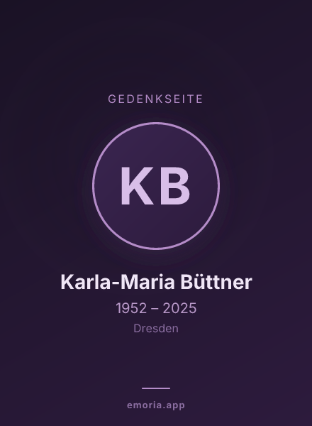Gedenkportrait von Karla-Maria Büttner
