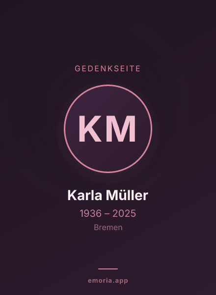 Gedenkportrait von Karla Müller