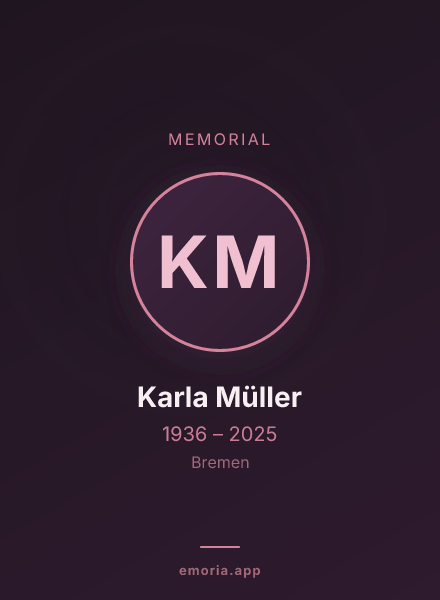 Memorial portrait of Karla Müller