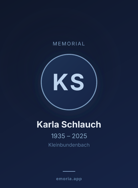 Memorial portrait of Karla Schlauch