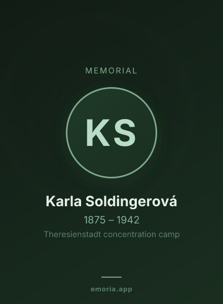 Memorial portrait of Karla Soldingerová