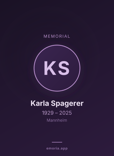 Memorial portrait of Karla Spagerer