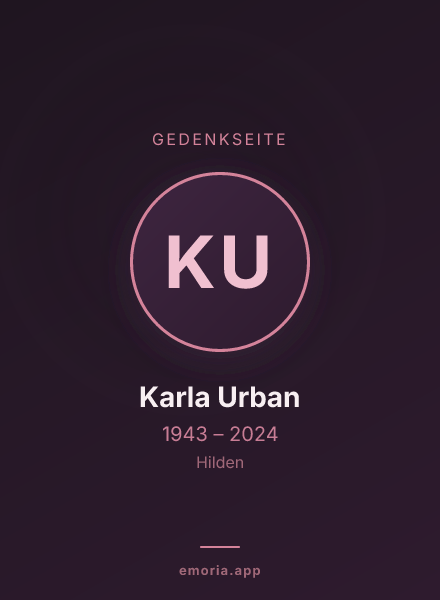 Gedenkportrait von Karla Urban