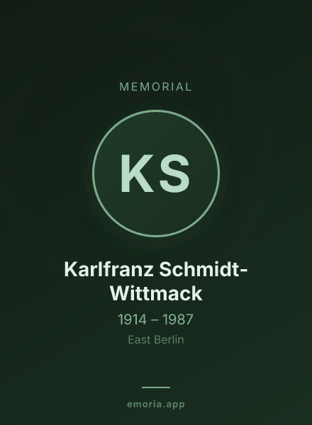 Memorial portrait of Karlfranz Schmidt-Wittmack
