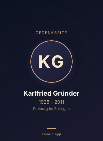 Gedenkportrait von Karlfried Gründer