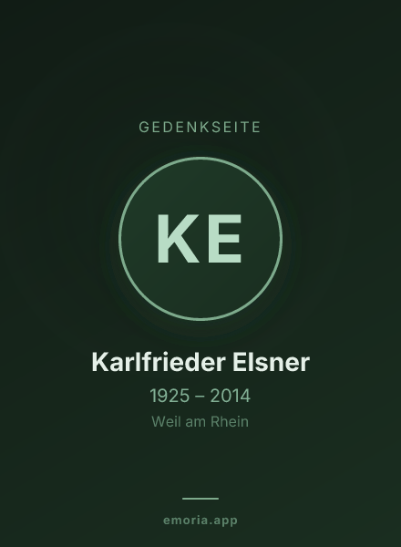 Gedenkportrait von Karlfrieder Elsner