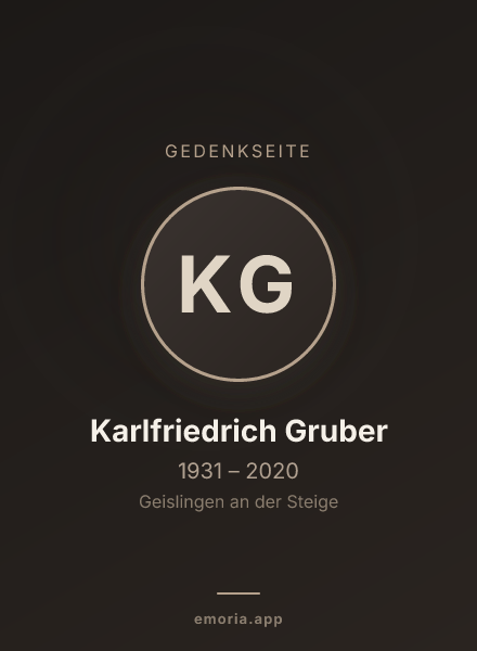 Gedenkportrait von Karlfriedrich Gruber