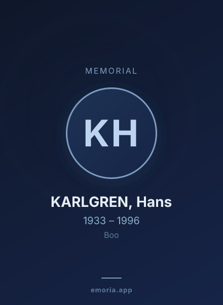 Memorial portrait of KARLGREN, Hans