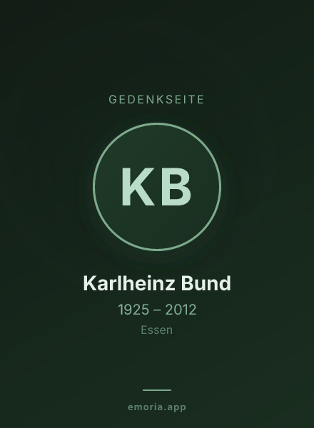 Gedenkportrait von Karlheinz Bund