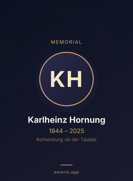 Memorial portrait of Karlheinz Hornung