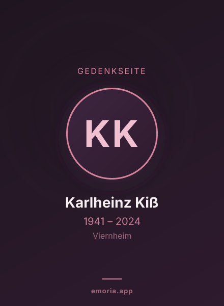 Gedenkportrait von Karlheinz Kiß