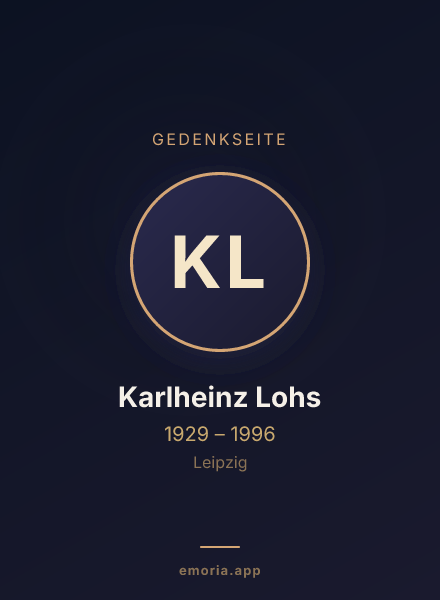 Gedenkportrait von Karlheinz Lohs