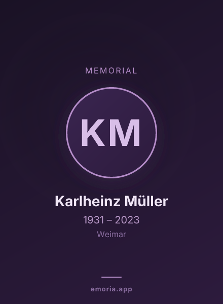 Memorial portrait of Karlheinz Müller
