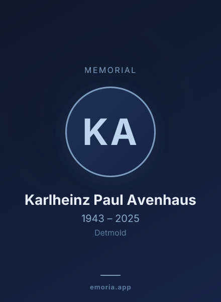 Memorial portrait of Karlheinz Paul Avenhaus