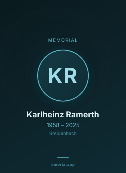 Memorial portrait of Karlheinz Ramerth