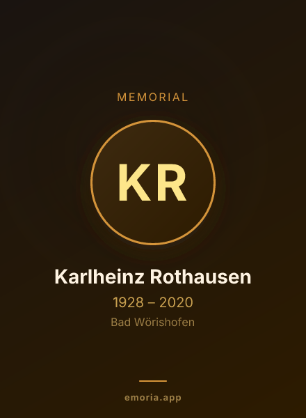 Memorial portrait of Karlheinz Rothausen