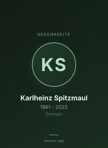 Gedenkportrait von Karlheinz Spitzmaul