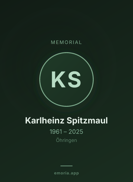 Memorial portrait of Karlheinz Spitzmaul