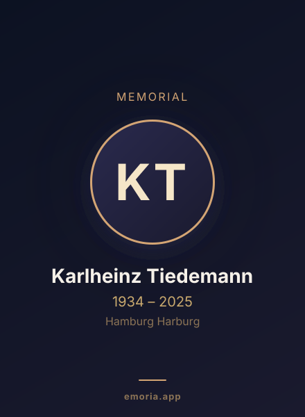 Memorial portrait of Karlheinz Tiedemann