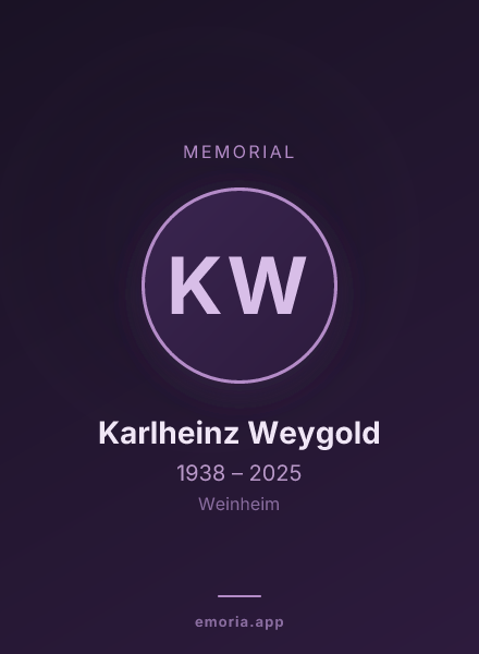 Memorial portrait of Karlheinz Weygold
