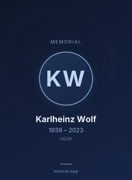 Memorial portrait of Karlheinz Wolf