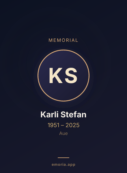 Memorial portrait of Karli Stefan