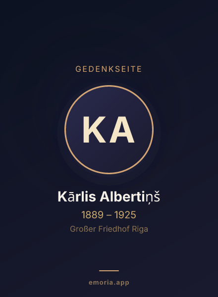 Gedenkportrait von Kārlis Albertiņš