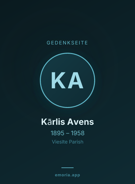 Gedenkportrait von Kārlis Avens