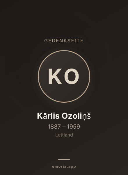 Gedenkportrait von Kārlis Ozoliņš