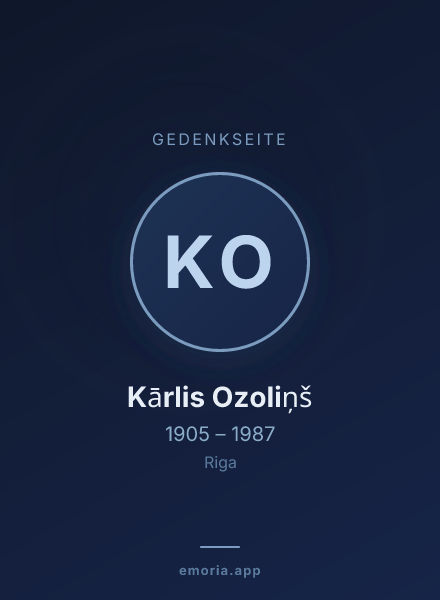 Gedenkportrait von Kārlis Ozoliņš