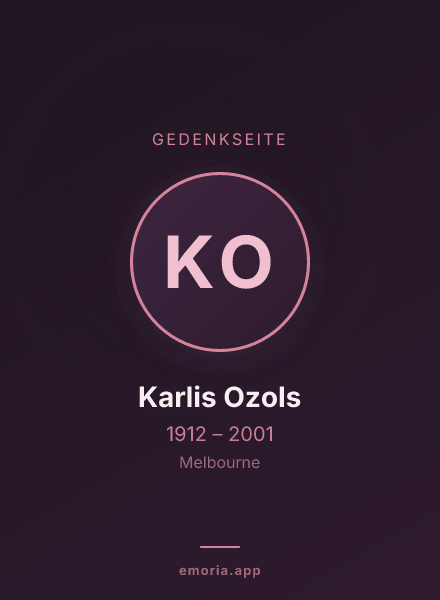Gedenkportrait von Karlis Ozols