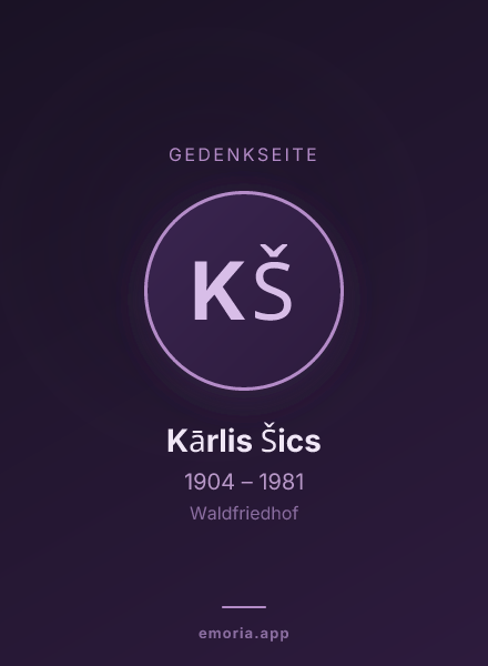 Gedenkportrait von Kārlis Šics